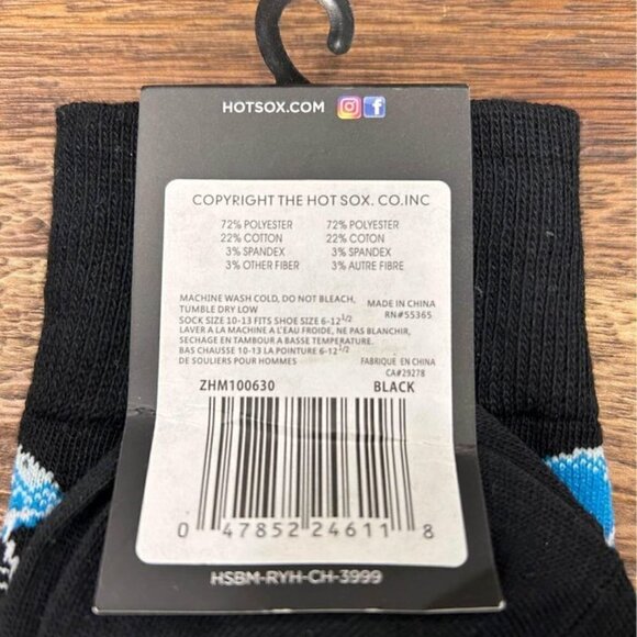 The HOT SOX co. Men’s black football socks. Great for the office or casual wear. - Picture 3 of 7